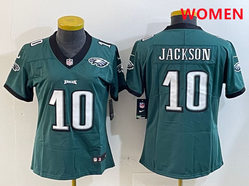 Women Philadelphia Eagles #10 Jackson Green Second generations 2025 Nike Vapor Limited NFL Jersey style 1